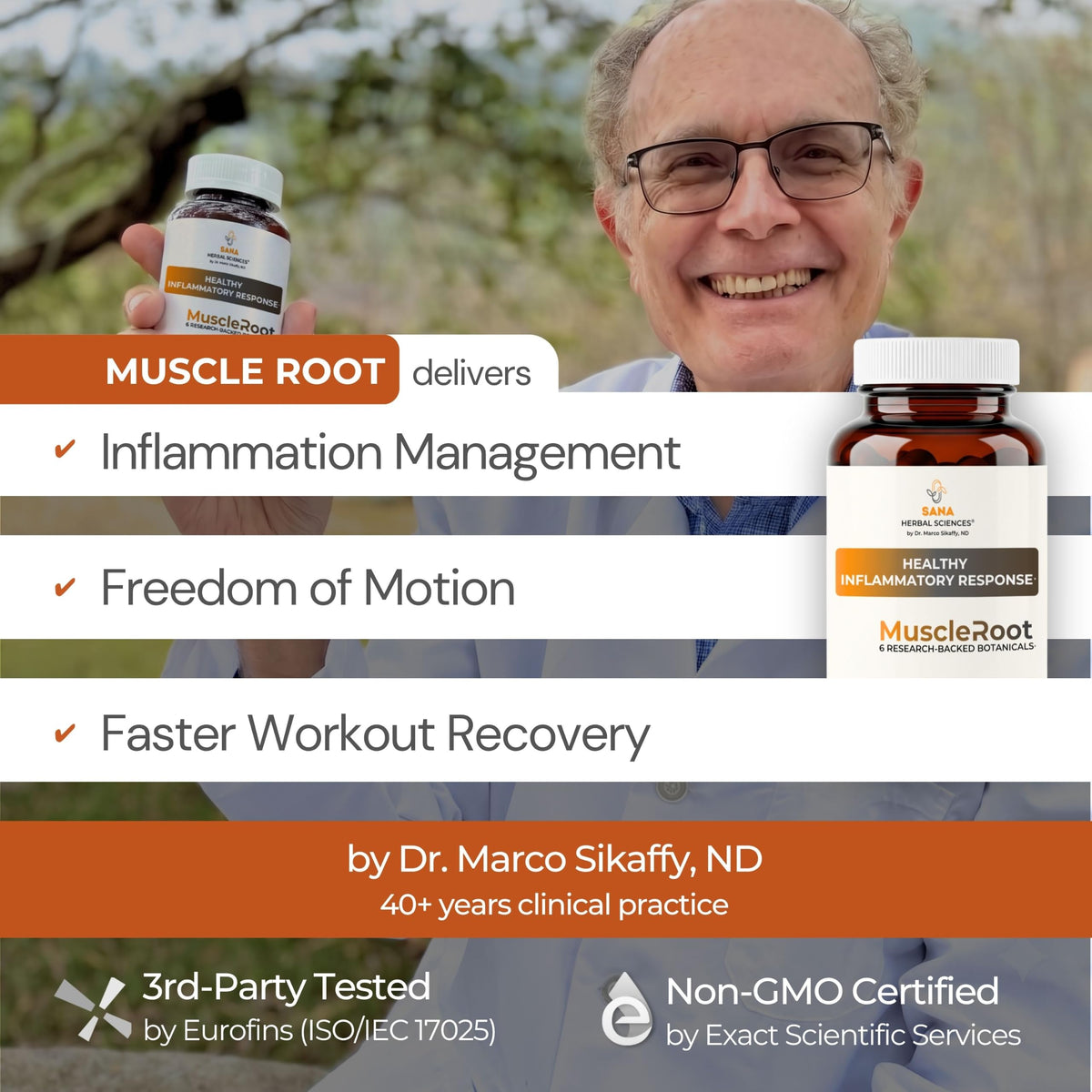 Inflammation Support for Muscle, Joint & Tissue | 6 Botanicals | 60 Caps
