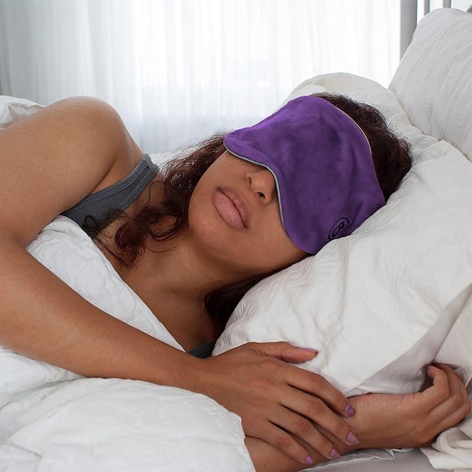 BARMY Weighted Sleep Mask for Women and Men (0.8lb/13oz) Weighted Eye Mask for Sleeping, Eye Cover Blocks Light Helps Relaxation and Night Sleep, Comfortable Blackout Sleeping Mask, Purple