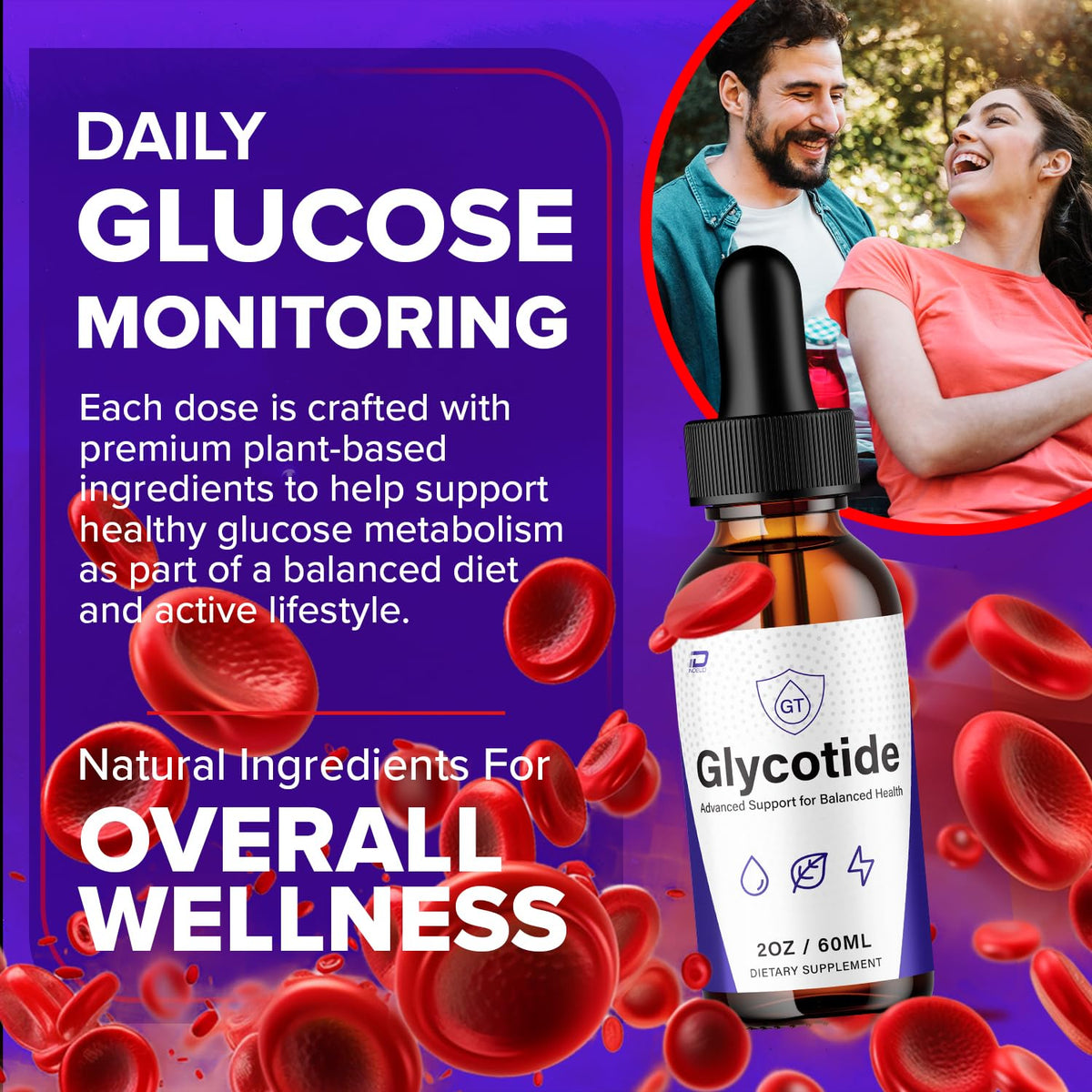 Glycotide Advanced Formula – Glyco Tide Liquid Drops Natural Ingredients - 3 Bottles - 3 Month Supply