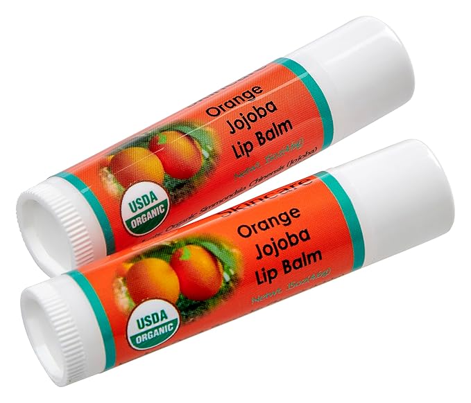 Orange Hand Salve with over 50% Jojoba Oil plus 2 Organic Orange Lip Balms with over 70% Jojoba Oil. 100% Natural. By Desert Oasis Skincare (1 fl oz/29 ml)