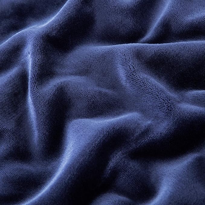 IR Imperial Rooms Sherpa Fleece Throw Blanket for Couch - Soft and Fuzzy Blanket for Winter - Reversible Thick and Warm Fluffy Throw Blankets for Bed, Sofa, Camping and Travel, Navy, 50x60 Inches