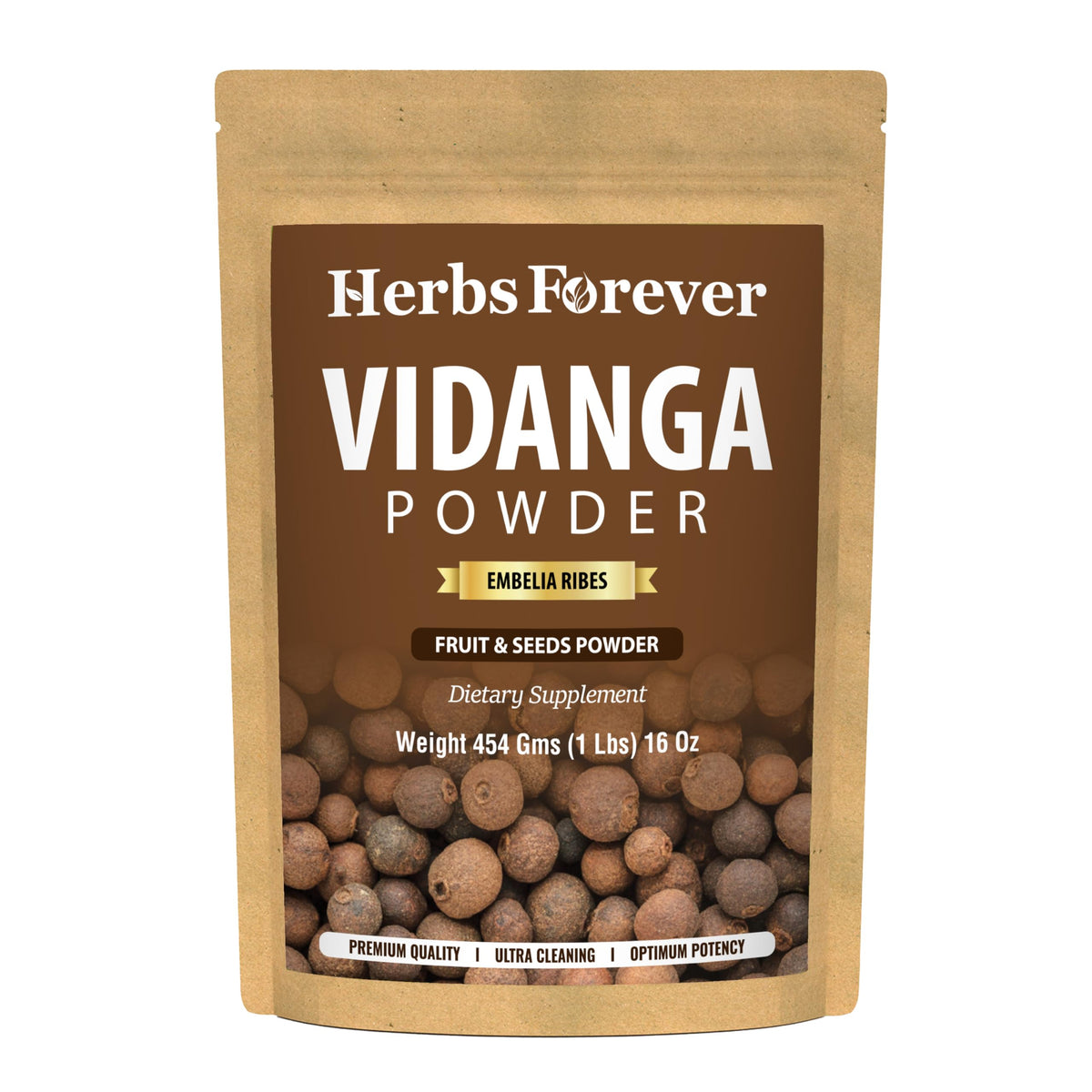 HerbsForever Vidanga(Embelia Ribes) Powder(Fruit & Seed)-Microbeal & Lymphatic Detox,Support Gut Health, Blood Purification- Wild & Nautral Ayurvedic Herb | Non GMO,2X Potency,Ultra Clean |16oz-1LBS