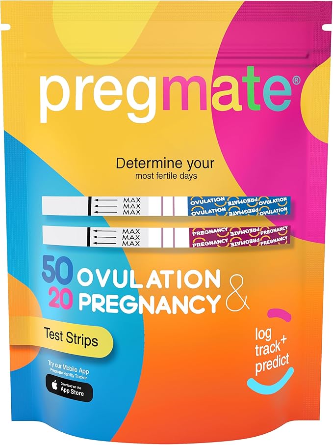 Pregmate 50 Ovulation and 20 Pregnancy Test Strips Predictor Kit