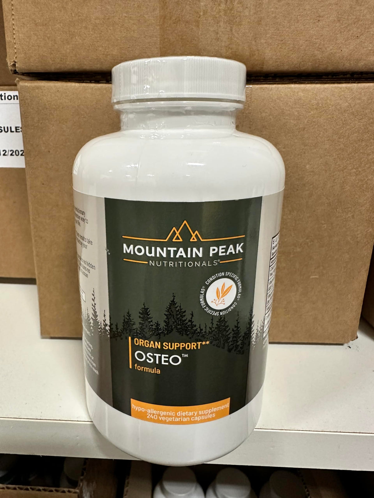 Mountain Peak Nutritionals Osteo Supplement - Organ & Strong Bone Support, Promotes Bone Health - With Vitamins D3, K2, Calcium, and Magnesium - Bone Building & Strengthening (240 Vegetarian Capsules)