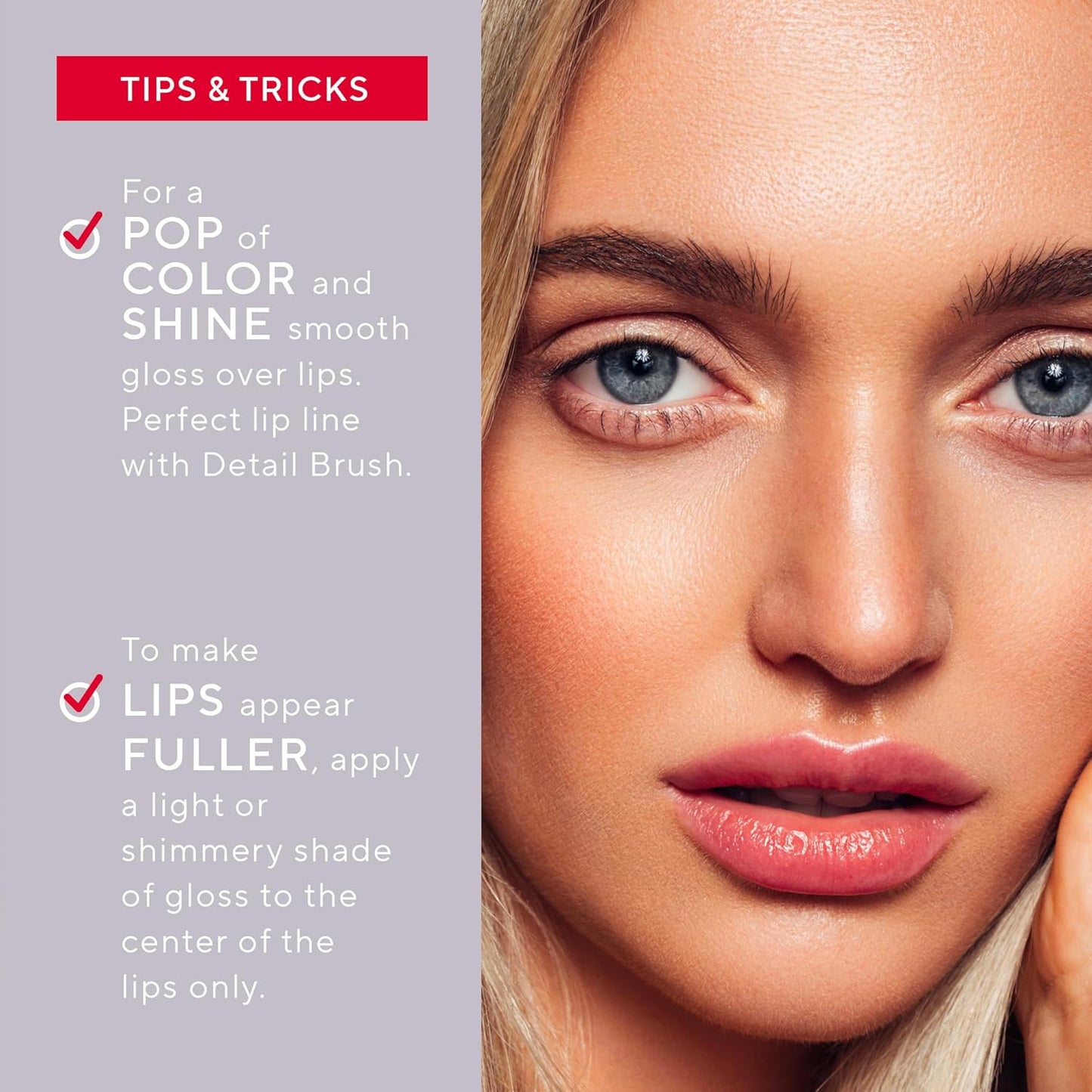 Mirabella Luxe Advanced Lip Gloss, Hydrating Non-Sticky High-Shine Lip Gloss for Women, Infused with Vitamin E & Jojoba Oil, Long-Lasting & Cruelty-Free - Angelic (Nude Pink)