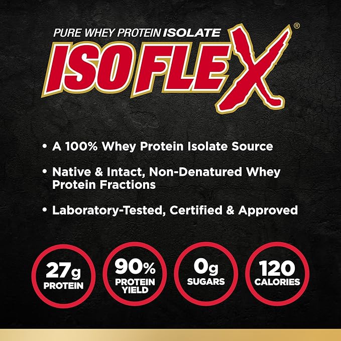 ALLMAX ISOFLEX Whey Protein Isolate, Chocolate - 1 lb - 27 Grams of Protein Per Scoop - Zero Fat & Sugar - 99% Lactose Free - Gluten Free & Soy Free - Approx. 15 Servings