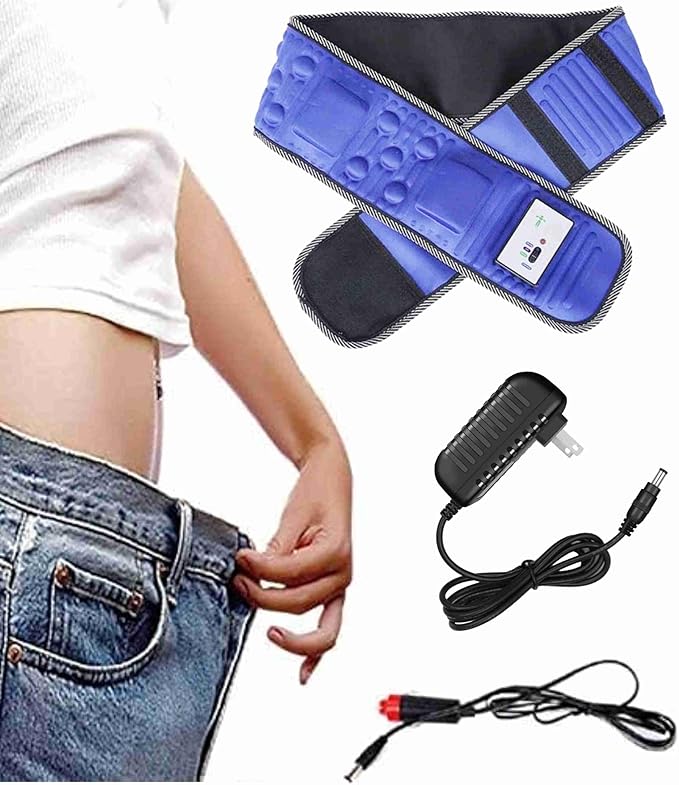 CNSZKYX Electric Abdominal Stimulator Body Vibrating Slimming Belt Belly Muscle Waist Trainer Massager X5 Times Weight Loss Fat Burning (US Plug)
