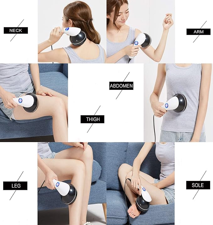 Handheld-Cellulite Massager, Body Sculpting-Machine Full Hand Held Back-Massager, Body Shaper for Women, Celulitis-Remover with 4 Massage Wand Attachments
