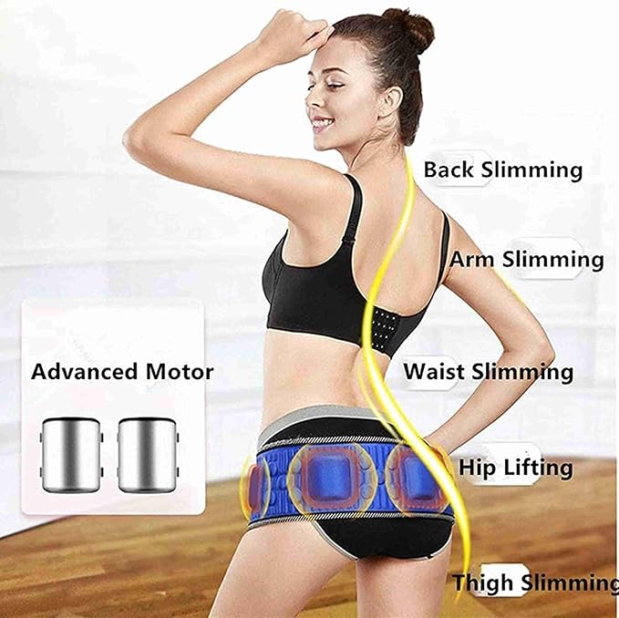 CNSZKYX Electric Abdominal Stimulator Body Vibrating Slimming Belt Belly Muscle Waist Trainer Massager X5 Times Weight Loss Fat Burning (US Plug)
