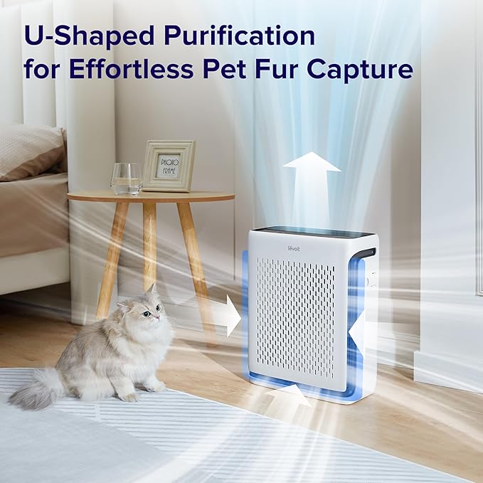 LEVOIT Air Purifier for Home Large Room Bedroom Up to 1074 Ft² with Air Quality Monitor, Smart WiFi, Washable Pre-Filter, HEPA Sleep Mode for Pets, Allergies, Dust, Pollen, Vital 100S-P, White