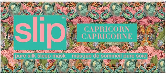 slip Pure Silk Sleep Mask - 100% Pure 22 Momme Mulberry Silk Eye Mask - Comfortable Sleeping Mask with Elastic Band + Pure Silk Filler and Internal Liner, Zodiac Collection: Capricorn