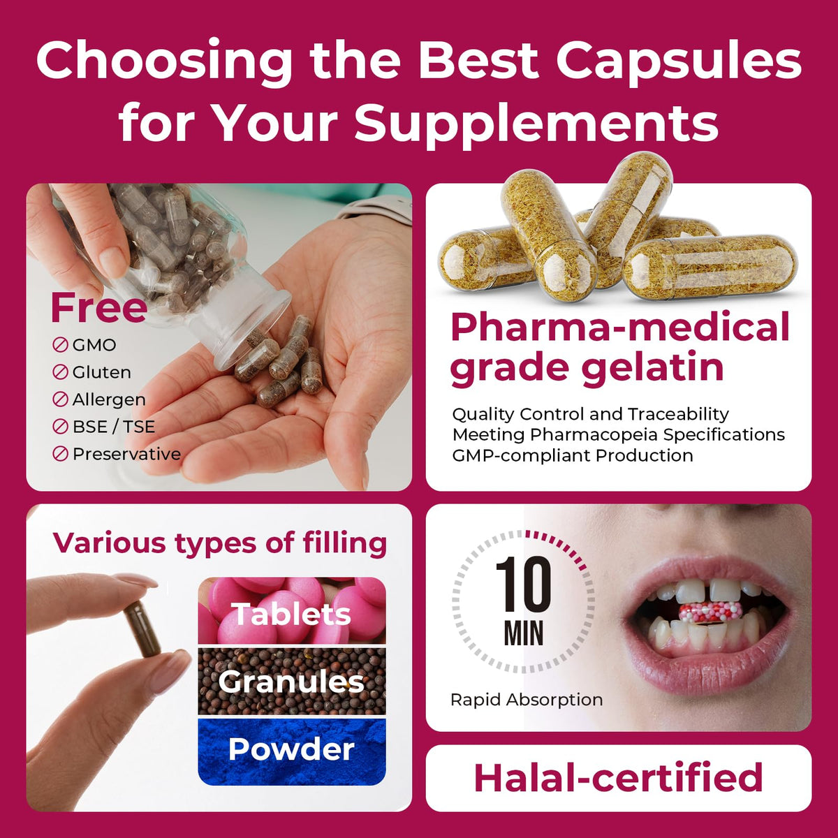ATLEMISME Empty Gelatin Capsules Size 0 - Clear Empty Capsules 1000 Count - Kosher and Halal Pure Gelatin Pill Capsule - DIY Powder Filling - Fillable Gel Caps for Do-It-Yourself Supplements