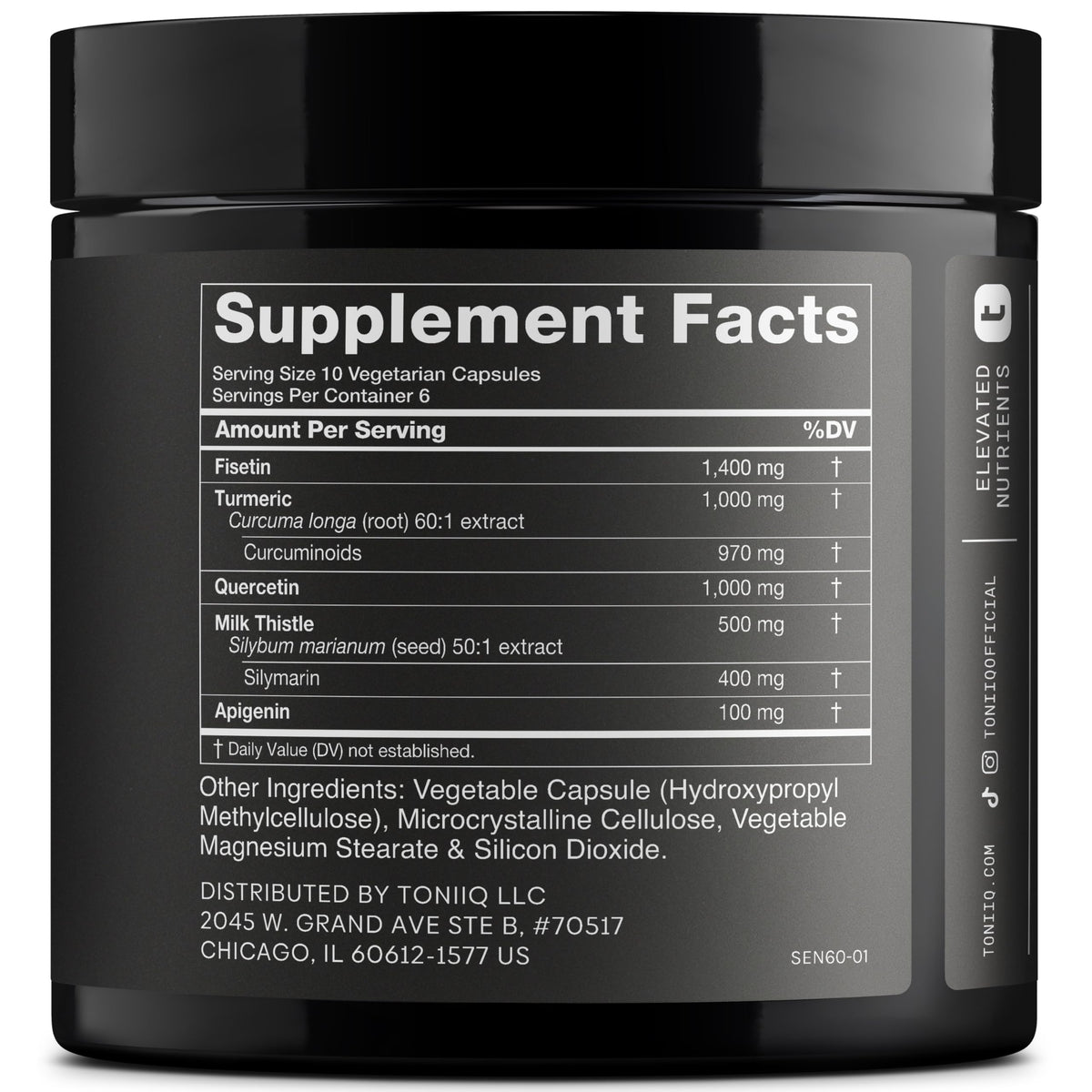 Fisetin Supplement – Senolytic Supplement Ultra High Potency 4,000mg with Quercetin, Curcumin 97%, Apigenin & Milk Thistle – High Strength Blend – Third-Party Lab Tested – 3 Month Supply