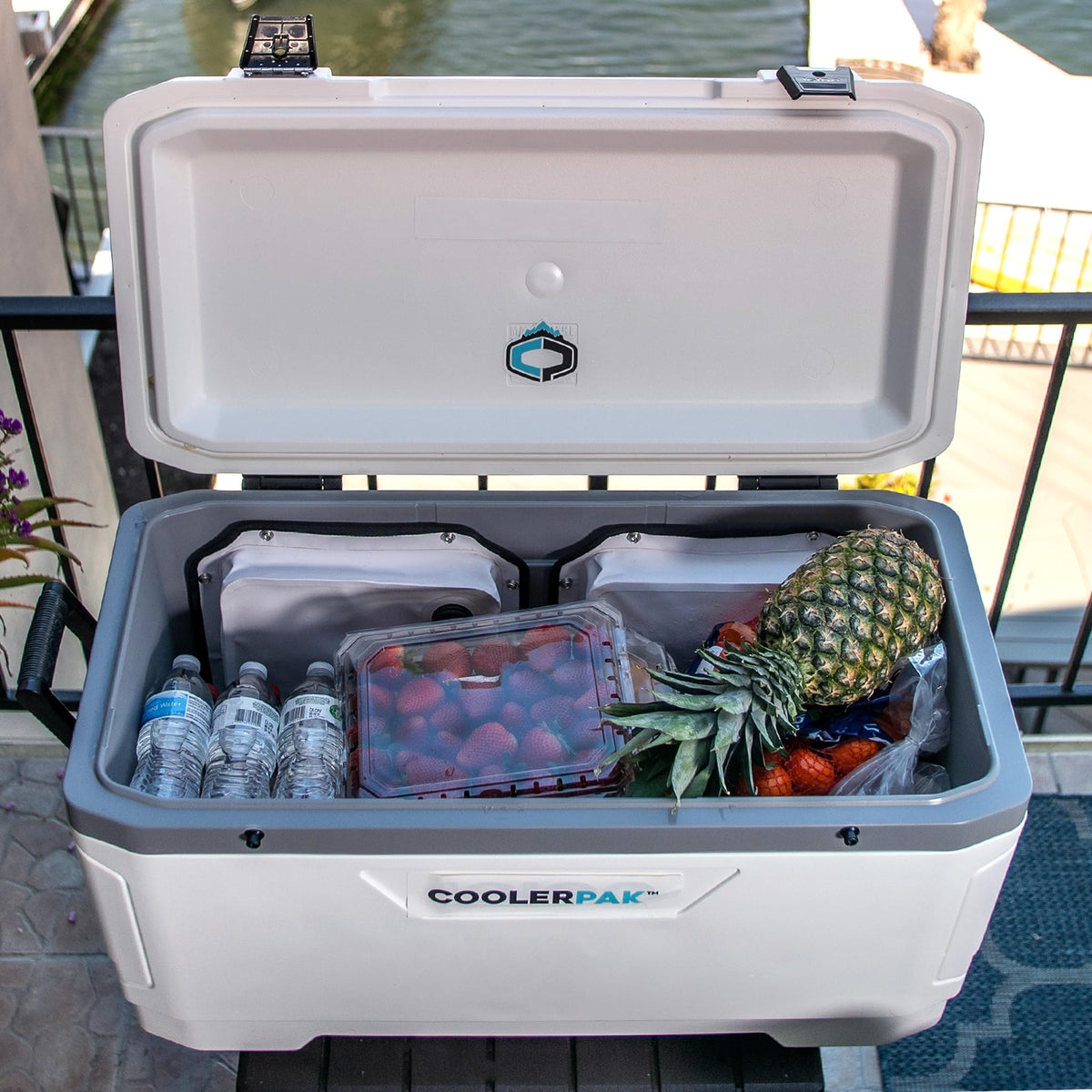 CoolerPak 15lb Refillable Reusable Ice Pack - Stainless Snaps - Cold for Days - Non-Toxic, Leakproof, Suitable for Potable Drinking Water & Cold Plunge - Built Tough, Roll Up for Easy Storage