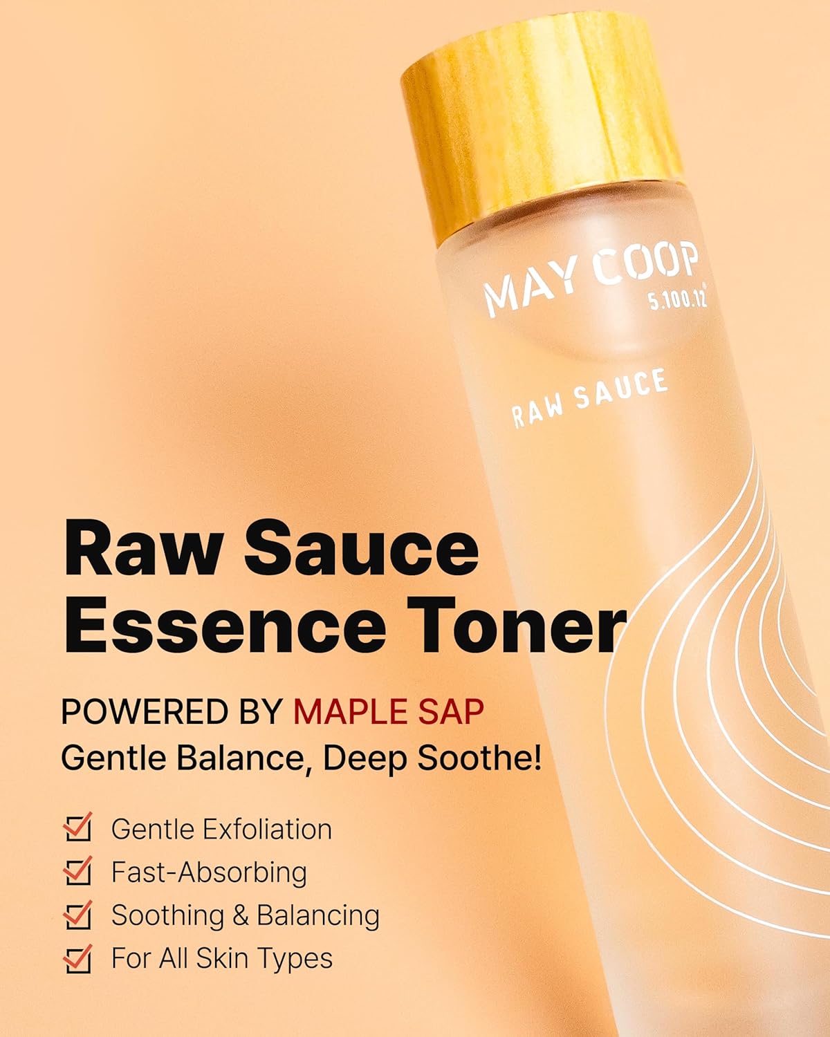MAY COOP Moisture Essence Toner – Korean Hydrating & Nourishing Skincare for Dry Sensitive Skin with Wildcrafted Centella Asiatica, Rice Water & Birch Bark – Fast-Absorbing Texture – 1.35 fl. oz.