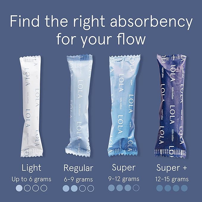 LOLA Organic Cotton Tampons, 8 Count - Tampons Regular, Period Feminine Hygiene Products, HSA FSA Approved Products Feminine Care…