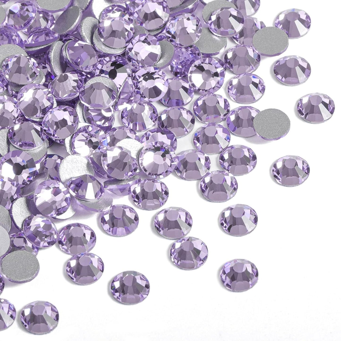 Beadsland 1440pcs Flat Back Crystal Rhinestones Round Gems for Nail Art and Craft Glue Fix, Violet,SS16,3.8-4.0mm
