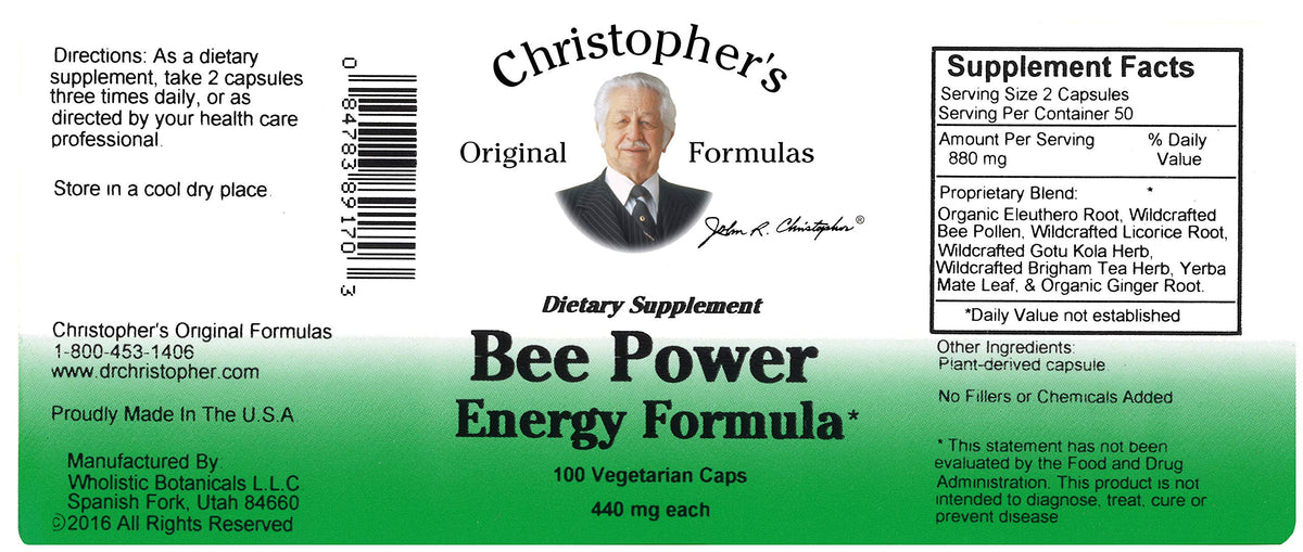 Dr. Christopher's Bee Power Energy (100 Caps)