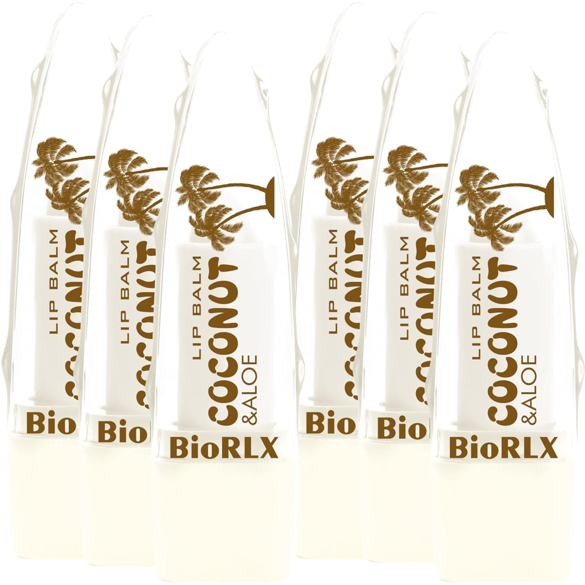 BioRLX Coconut Oil Lip Balm - Natural Hydration with Coconut’s Nourishing Properties for Everyday Lip Care (Three Lip Balm) (Coconut, 0.12 Ounce (Pack of 3))