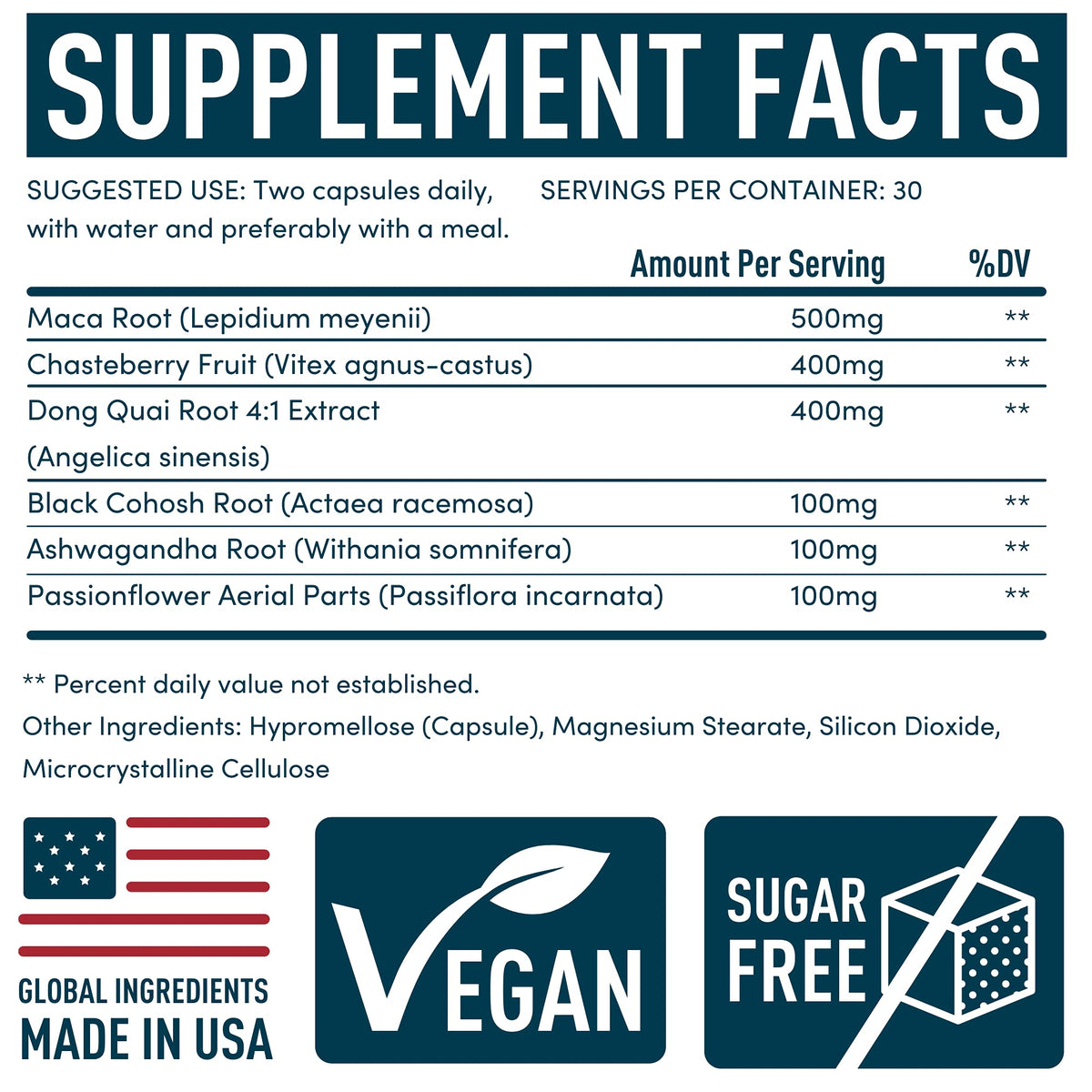 PMS Support Supplement for Women with Chasteberry, Maca Root, Ashwagandha - Period Relief, Bloating Relief for Women, Mood Support, Hormone Balance Herbal Supplements - 30 Day, 60 Vegan Capsules
