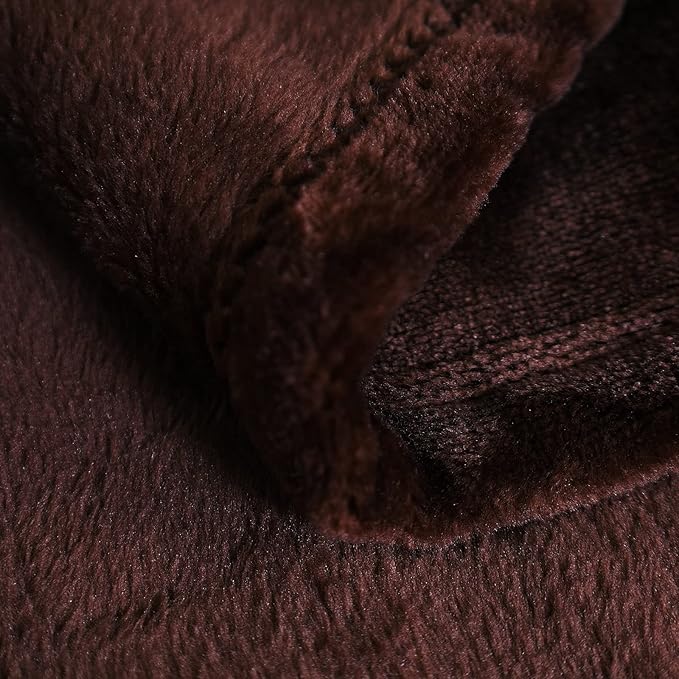 SOCHOW Flannel Fleece Blanket Luxury Twin XL Size, All Season Lightweight Super Soft Cozy Blanket for Bed or Couch, Brown66inch X90''