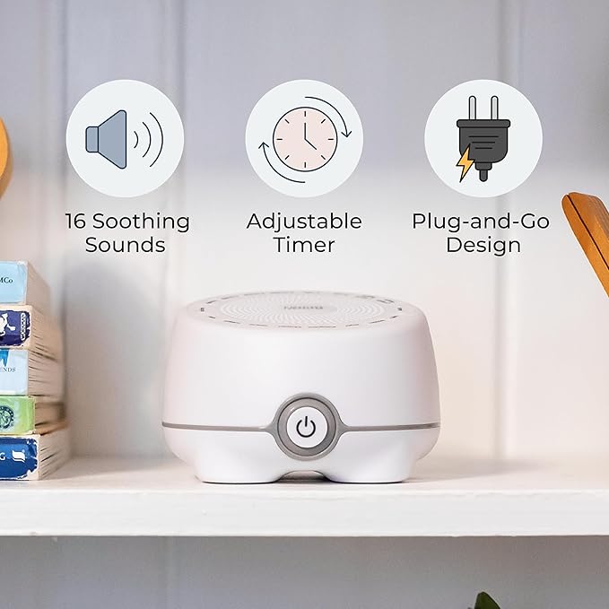 Yogasleep Whish White Noise Sound Machine, 16 Natural & Soothing Sounds, Volume Control for Baby & Adults, Get Office Privacy, Concentration, Sleep Aid, Compact for Easy Travel, Essentials for Nursery