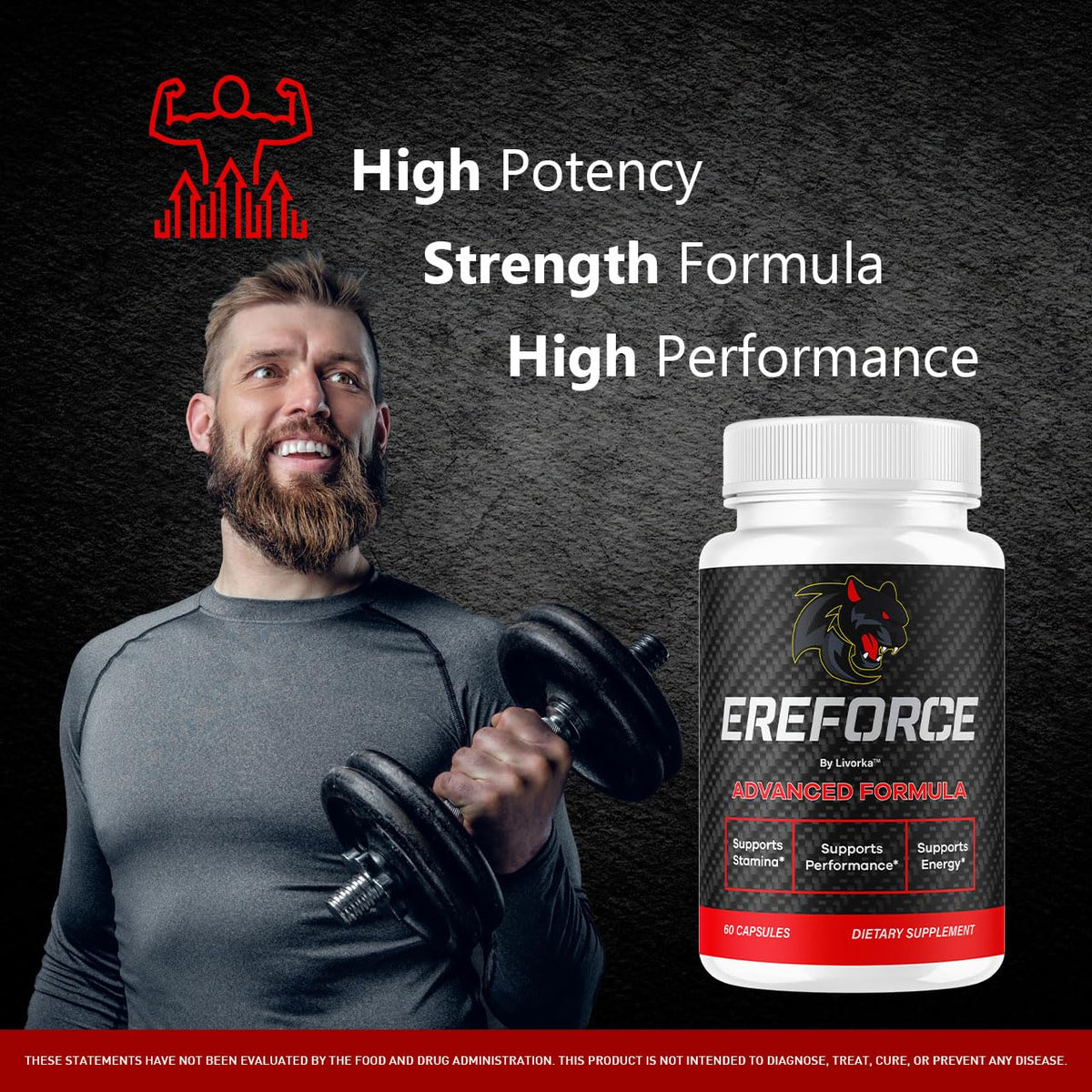 Ereforce - Ereforce Capsules Advanced Daily Formula Premium All Natural Ingredients- Maximum Strength, EreforcePills Support Reviews for Overall Health and Wellness, 60 Capsules for 1 Month