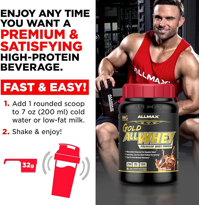 ALLMAX Nutrition Gold ALLWHEY, Cookies & Cream - 5 lb - 24 Grams of Protein Per Scoop - Gluten Free, Low Carb & Low Sugar - Approximate 71 Servings