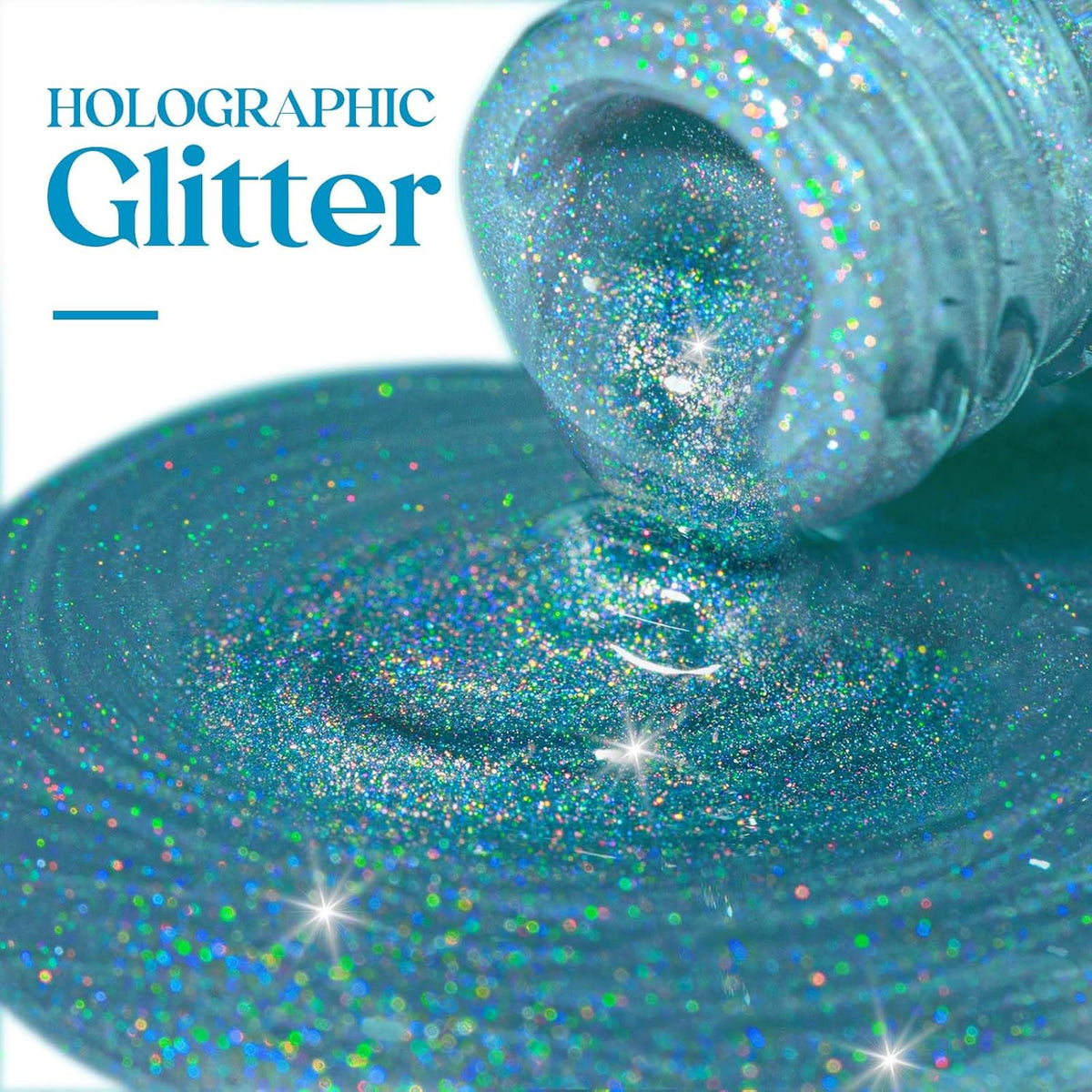 MIZHSE Holographic Nail Polish, Blue Glitter Nail Polish Air Dry Fast, 15ml/0.5 fl oz High Glossy Shiny Shimmery Nail PigmentLaser Oil-based Iridescent Chrome Halo Nail Art Salon Manicure at Home