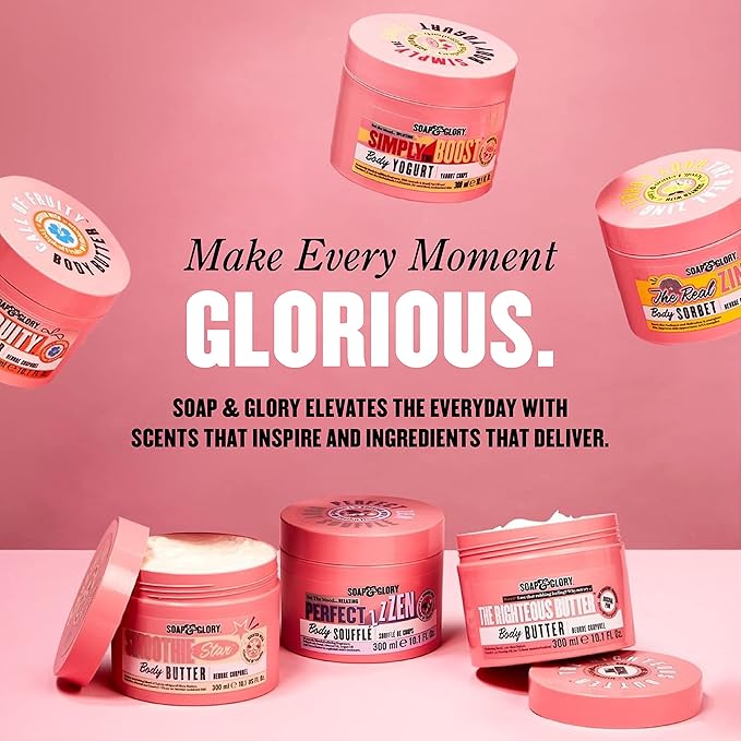Soap & Glory Simply The Boost Exfoliating Body Scrub - Smoothing & Buffing Body Scrub - Body Polish with Vitamin B5, Vitamin C, & Vitamin E (300ml)