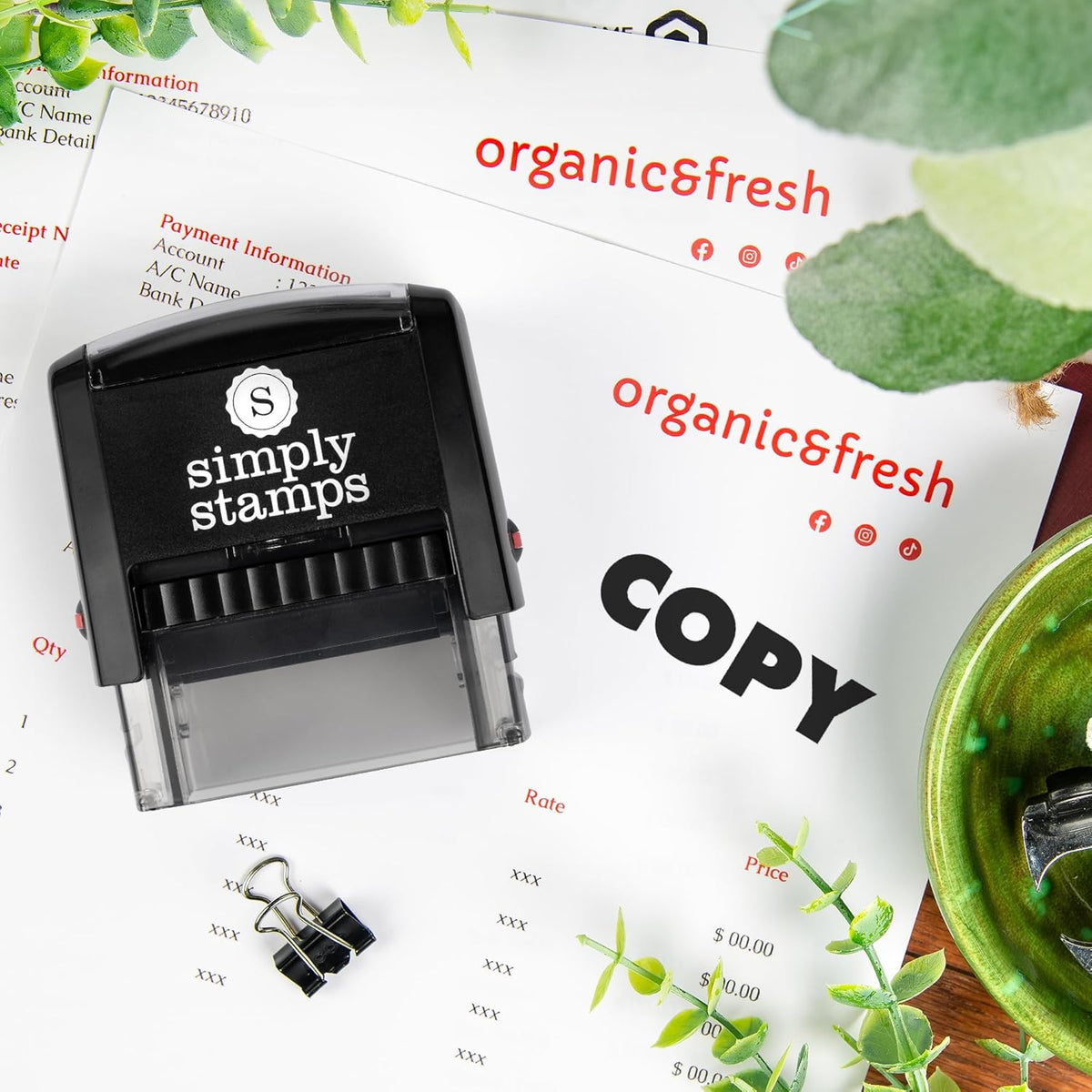 Copy Office Stamp | 4 Different Sizes | 20 Designs | Multiple Color Options | Perfect for Quick Validation of Office Documents (Copy, Medium)