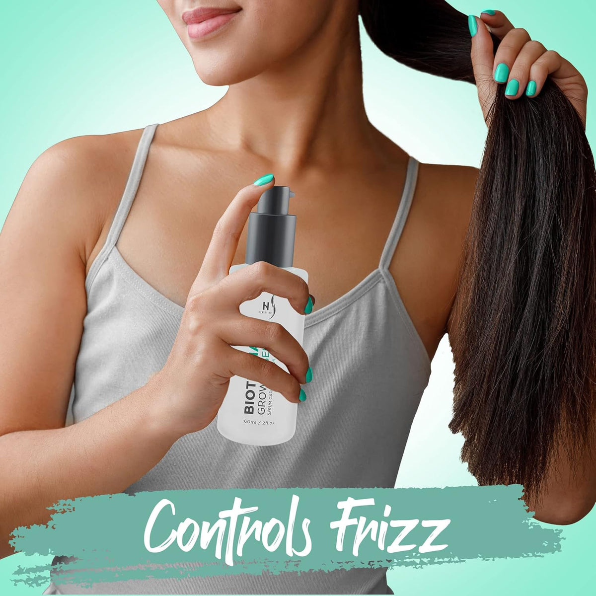 Herstyler Biotin Hair Serum - Hair Growth Serum for Hair Loss - Also Contains Argan Oil - 2 Fl Oz - Pack of 1