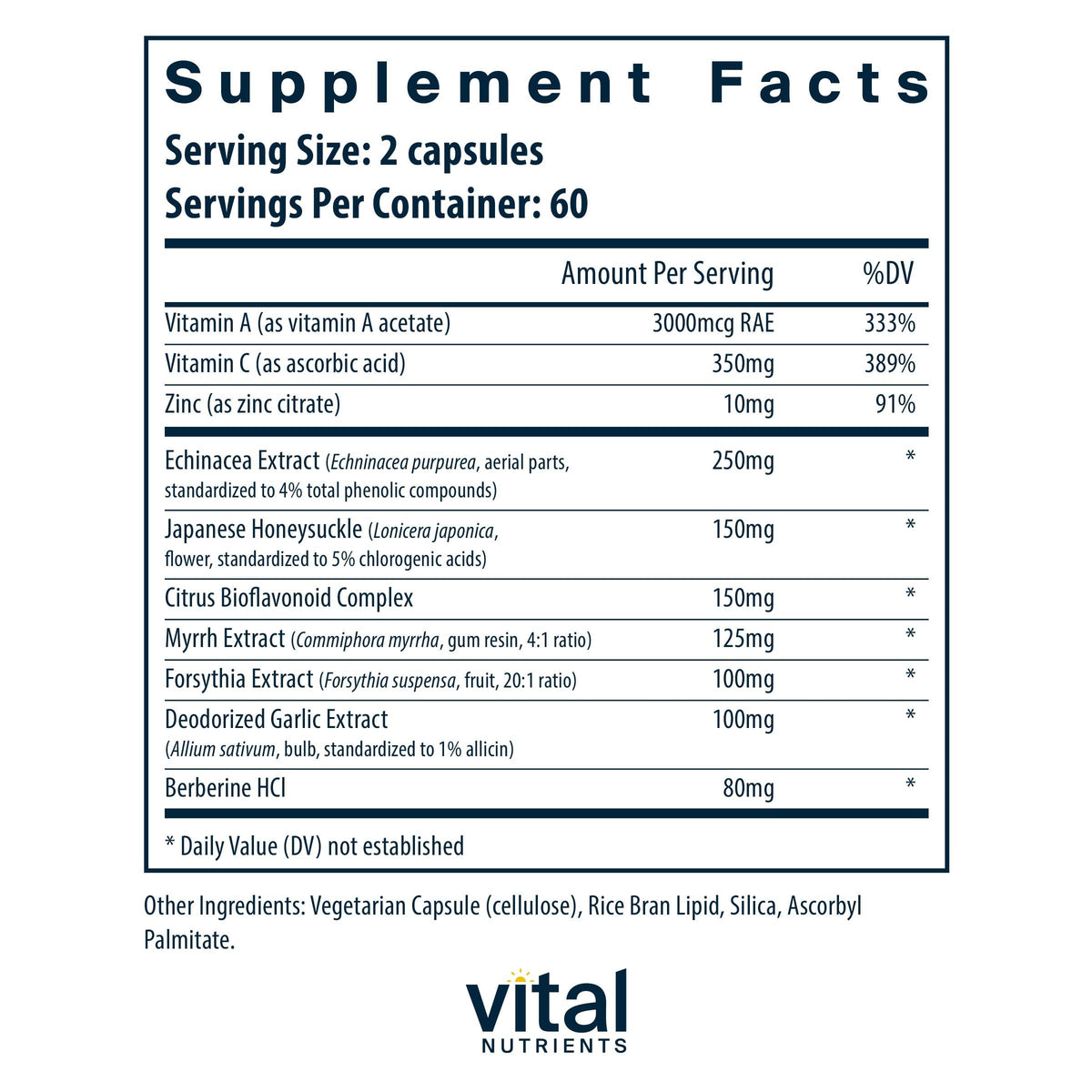 Vital Nutrients Herbal Biotic - Herbal Immune Support Supplement - Antioxidant Support Promotes Healthy Immune System - Gluten, Dairy, Soy Free - Non-GMO - 120 Capsules