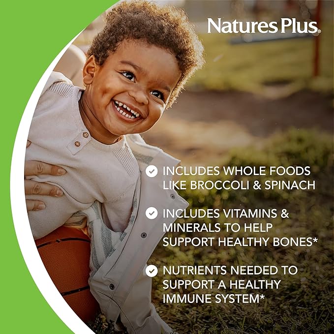 NaturesPlus Animal Parade Children's Chewable Multivitamin - Grape Flavor - 180 Animal-Shaped Tablets - Promotes Health & Well-Being - Vegetarian, Gluten Free - 90 Servings