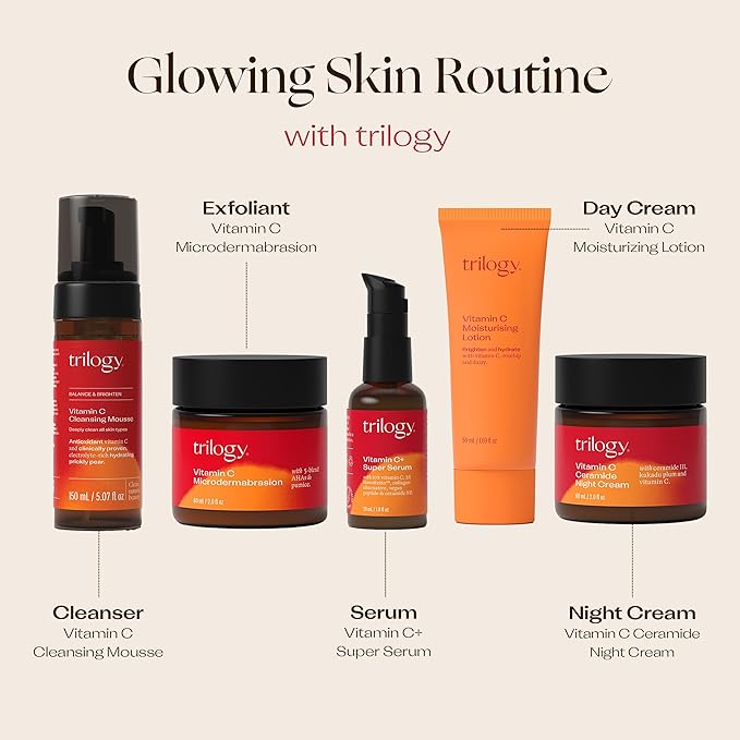 Trilogy Vitamin C Cleansing Mousse, Antioxidant Balancing Facial Cleanser, 150mL
