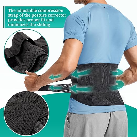 Back Brace for Men Lower Back Pain with 3D Lumbar Pad, for Sciatica, Herniated Disc, Scoliosis, Breathable Back Support Belt for Women Work, Lightweight Lumbar Support for Dairly Activity