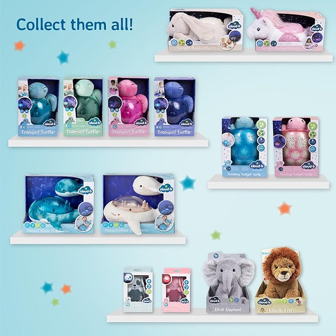 Cloud b Sound Machine with White Noise Soothing Sounds | Cuddly Stuffed Animal & Nomadic Nightlight | Record Parent Voice | Adjustable Settings & Auto-Shutoff | LoveLight™ Buddies - Lily The Unicorn™