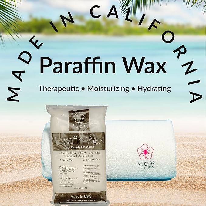 Premium Paraffin Wax Refills - Made in USA - Enhanced and Rich Oil Infusion of Coconut and Jojobo for Luxurious Spa and Home Use on Hands and Feet (Unscented, 1 pound)