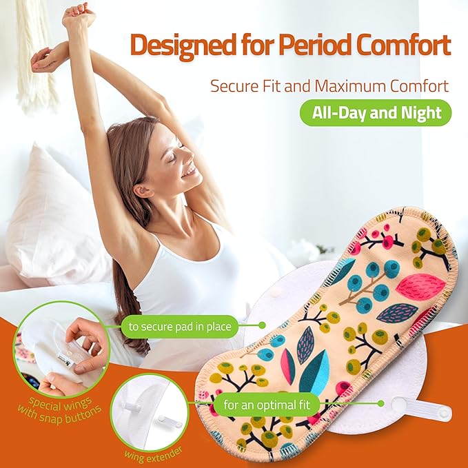 Organic Cotton Reusable Period Pad for Light Flow (S, Single); High-Temp Washable Cloth Pads for Women & Teens Made in EU; Non-Irritating, Soft Reusable Pad Menstrual for Comfortable Period Care