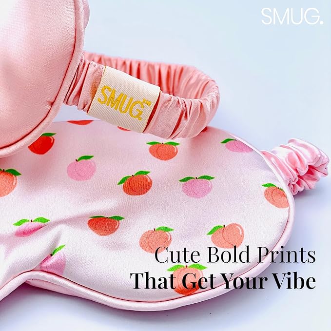 SMUG Satin Sleep Mask (3 Pack) Deep Dream Sleep Aid Eye Mask for Women & Men for Sleeping, Travel, Night Shift - Soft on Skin & Reduce Dark Circles - Eye Cover to Block Out Light - Satin Pink