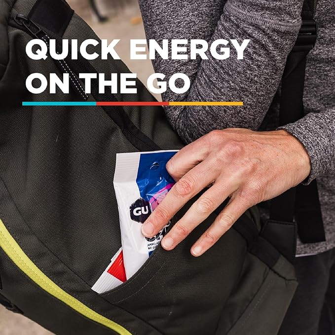 GU Energy Chews, Salted Lime Energy Gummies with Electrolytes, Vegan, Gluten-Free, Kosher, Caffeine-Free, and Dairy-Free On-The-Go Energy for Any Workout, 12 Bags (24 Servings Total)