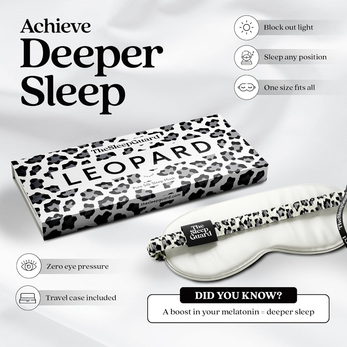 Pure Silk Sleep Mask [100% 6A Mulberry Silk, 22 Momme] Light Blocking Travel Essentials. Eye Masks for Sleeping. Black Oeko-Tex Blindfold. Eye Covers for Men & Women