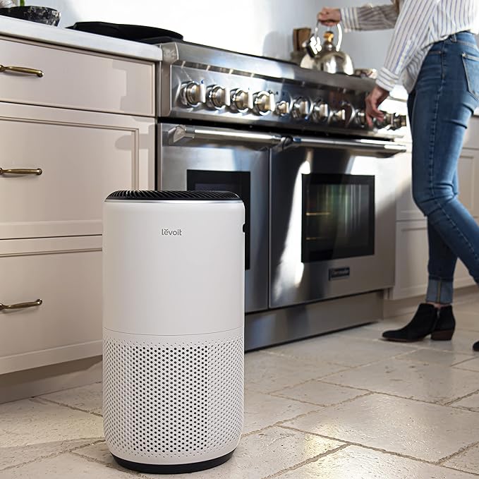 LEVOIT Air Purifiers for Home Large Room Up to 1733 Ft² in 1 Hr With Air Quality Monitor, HEPA Sleep Mode, Auto Mode, Smart WiFi, 3-in-1 Filter Captures Pet Allergies, Smoke, Dust, Core 400S-P, White