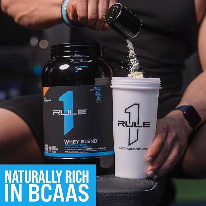 Rule One Proteins, R1 Whey Blend - 24g Fast-Acting Whey Protein Concentrates, Isolates, and Hydrolysates Per Serving, with Naturally Occurring EAAs and BCAAs (5 Pounds*, Mint Chocolate Chip)