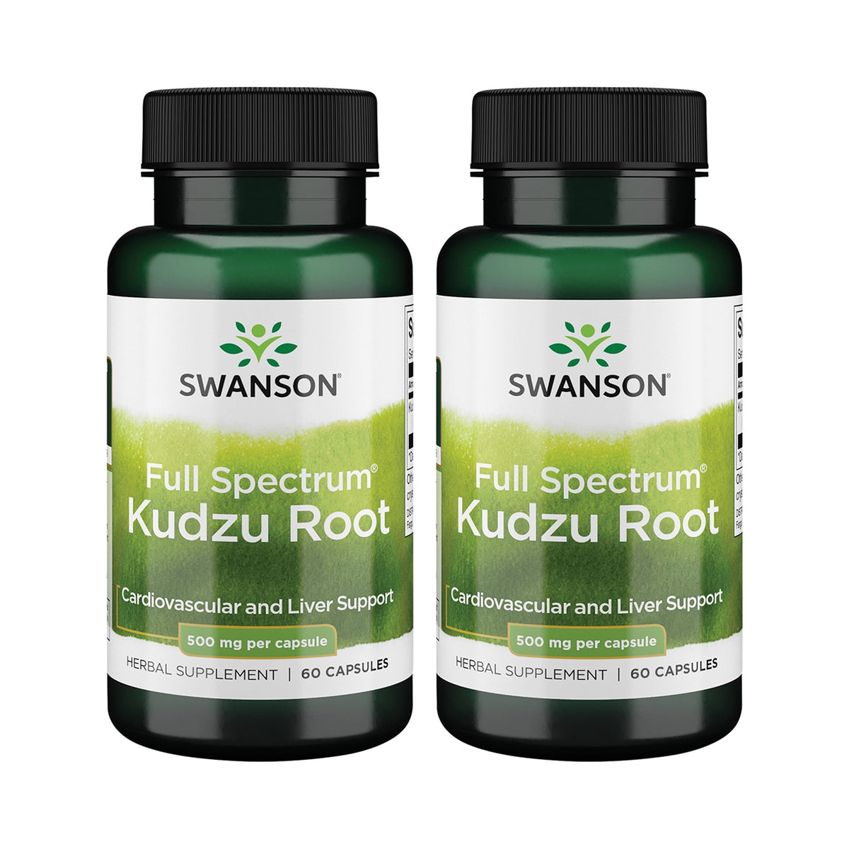 Swanson Full Spectrum Kudzu Root - Herbal Supplement Supporting Heart Health & Liver Health - May Support Healthy Blood Pressure & Cholesterol Levels - (60 Capsules, 500mg Each) (2 Pack)
