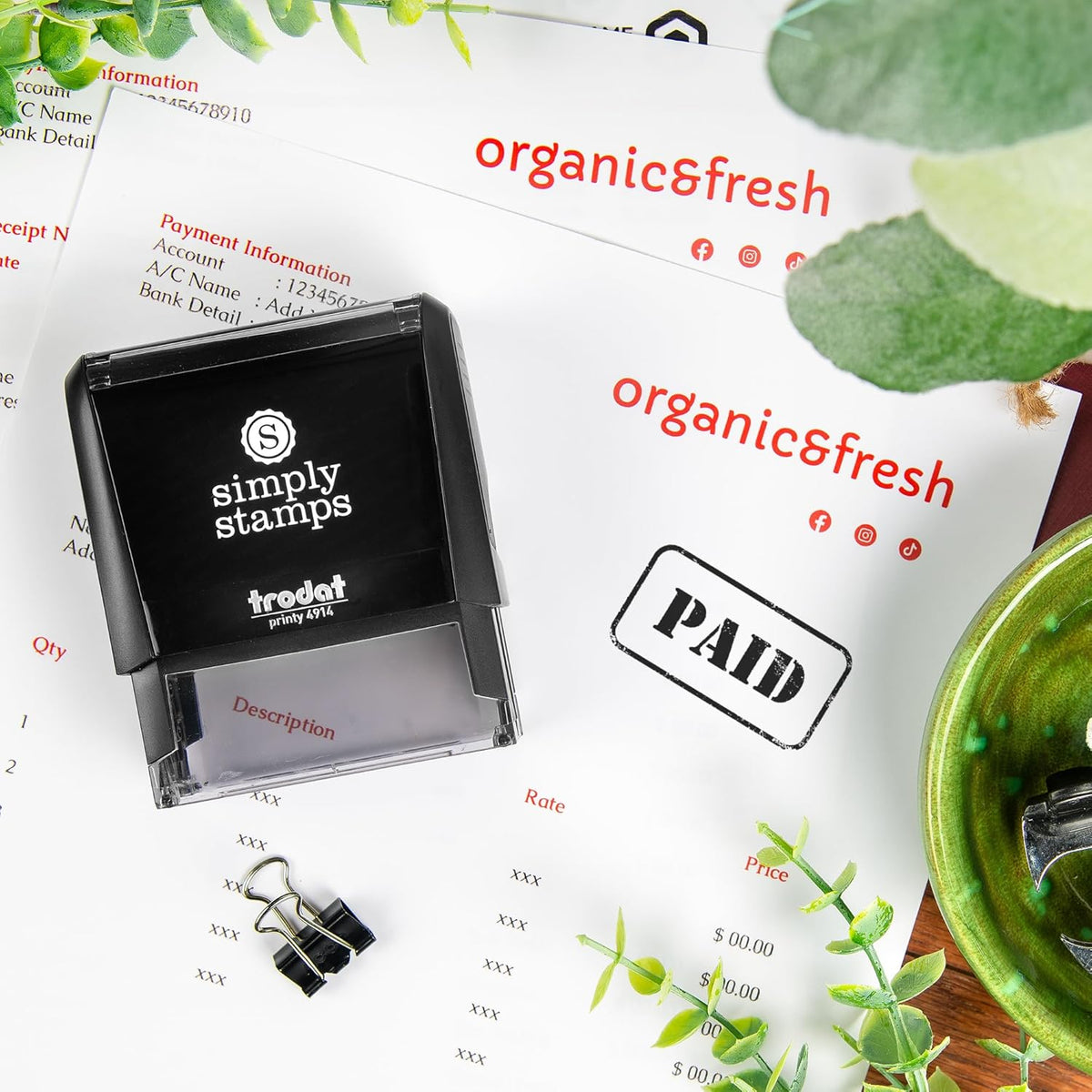 Paid Office Stamp | 4 Different Sizes | 20 Designs | Multiple Color Options | Perfect for Quick Validation of Office Documents (Paid, Xtra Large)