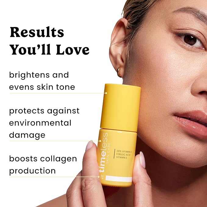 Timeless Skin Care Vitamin C Serum with Vitamin E & Ferulic Acid - Serum - for Oily & Dry Skin - Fragrance-Free - 1 Fl oz