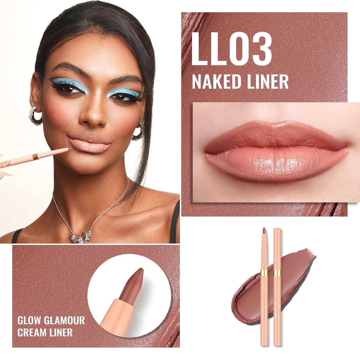 Oulac Lipstick & Lipliner Set 3PCS High Impact Lipcolor with Moisturizing Formula, Vegan Beauty, Full-Coverage Lip Color, Gift Lipstick for Women, LL03+PG07+PG11