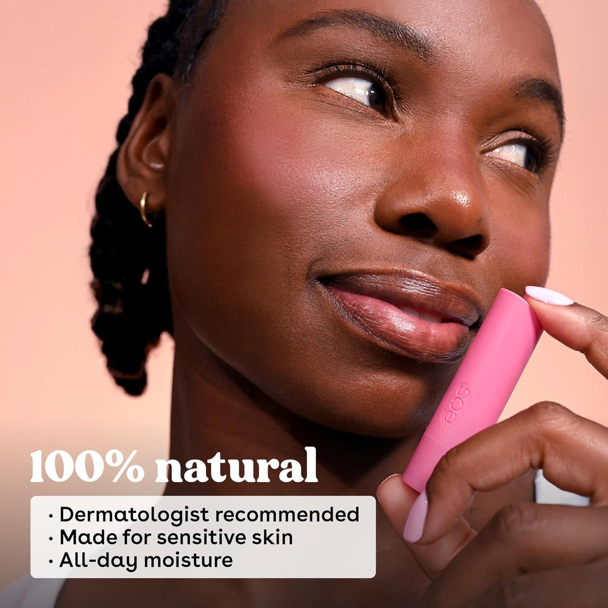 eos 100% Natural Lip Balm - Coconut Milk, All-Day Moisture, Dermatologist Recommended for Sensitive Skin Care, Lip Care Products, 0.25 oz
