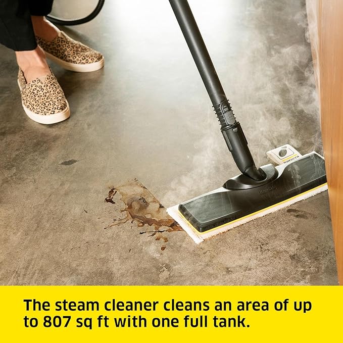 Kärcher Steam Cleaner, Multi Purpose, Power Steamer, Chemical-Free, 40 Sec Heat-Up, for Grout, Tile, Hard Floors, Appliances & More - SC 3 Easy Fix